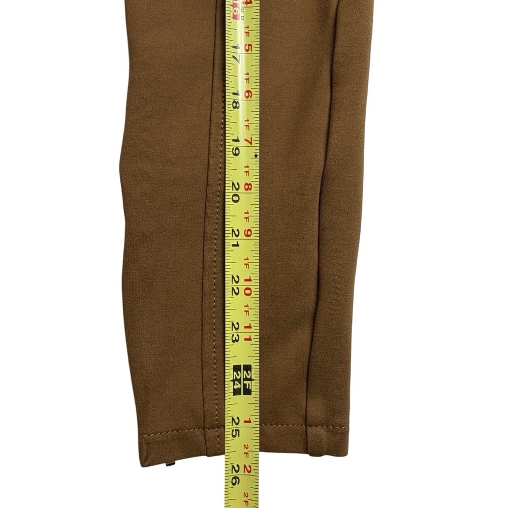 Anthropologie The Essential Slim Ponte Knit Ankle Zip Skinny Pants Size 4 Brown - Picture 12 of 16